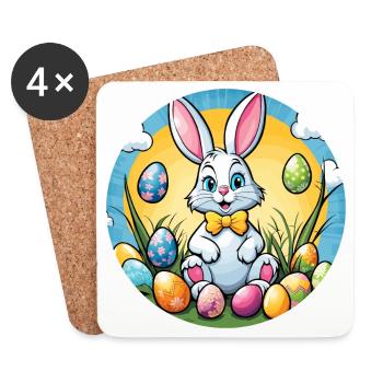 Easter Bunny Easter Illustration - Coasters (set of 4) - white - Front