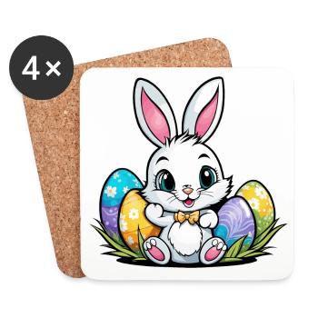 Easter Bunny Easter Illustration - Coasters (set of 4) - white - Front