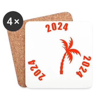 Jours fériés à Ibiza 2024 - Dessous de verre (lot de 4) - blanc - Devant