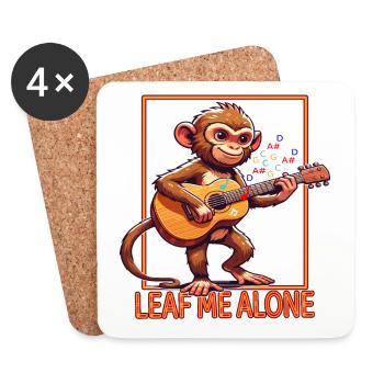 Leaf Me Alone Musical Monkey Vibes - Coasters (set of 4) - white - Front