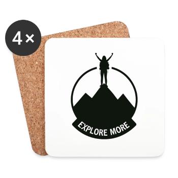 Explore more - Wanderer - Coasters (set of 4) - white - Front