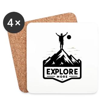 Explore more - Wanderer - Coasters (set of 4) - white - Front
