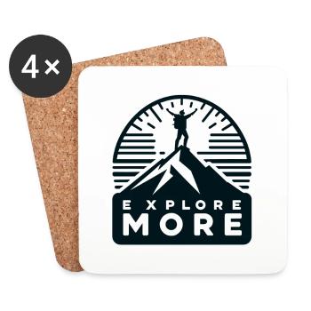 Explore more - Wanderer - Coasters (set of 4) - white - Front