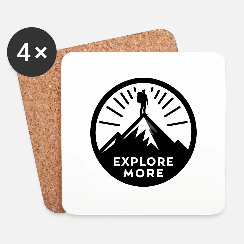 Explore more - Wanderer - Untersetzer (4er-Set) - Weiß