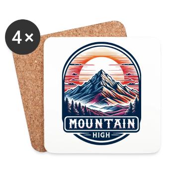 Mountain High - Berg Illustration - Coasters (set of 4) - white - Front