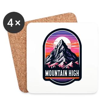 Mountain High - Berg Illustration - Coasters (set of 4) - white - Front