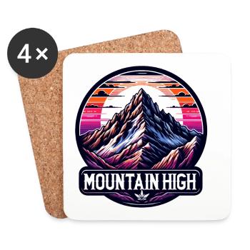 Mountain High - Berg Illustration - Coasters (set of 4) - white - Front
