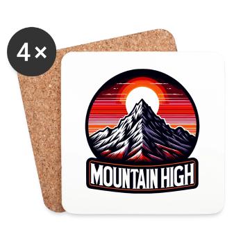 Montagne Haut - Illustration de Berg - Dessous de verre (lot de 4) - blanc - Devant