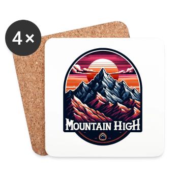 Mountain High - Berg Illustration - Coasters (set of 4) - white - Front