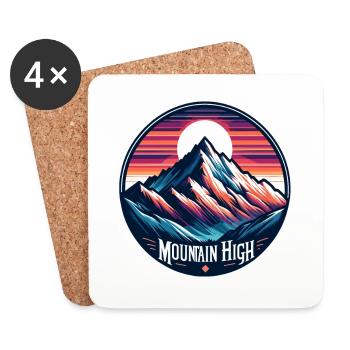 Mountain High - Berg Illustration - Coasters (set of 4) - white - Front