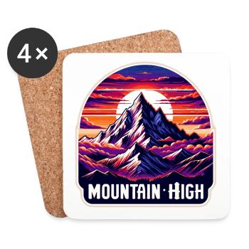 Mountain High - Berg Illustration - Coasters (set of 4) - white - Front
