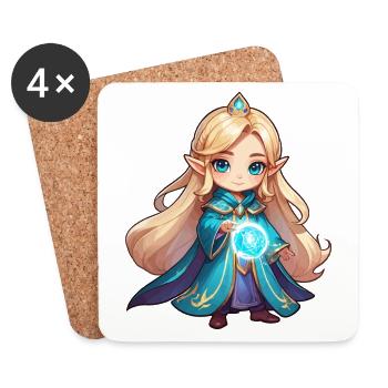Sorceress Fanatsy Illustration - Coasters (set of 4) - white - Front