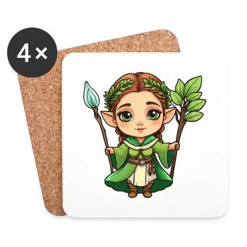 Druidin Druide Fantasy Illustration - Untersetzer (4er-Set) - Weiß - Vorne
