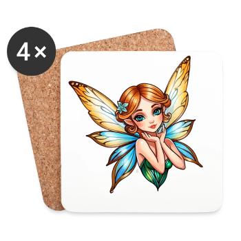 Fee Fantasy Illustration - Untersetzer (4er-Set) - Weiß - Vorne