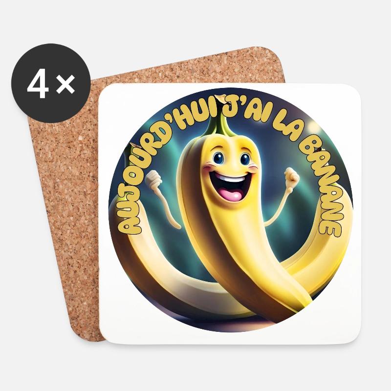 Heute habe ich die Banane - Untersetzer (4er-Set) - Weiß