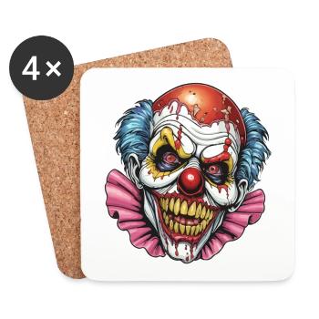 Zombie Clown Illustration - Untersetzer (4er-Set) - Weiß - Vorne