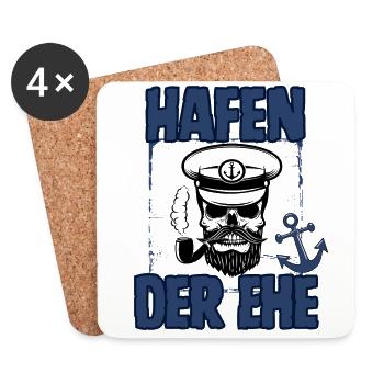 Hafen der Ehe - Untersetzer (4er-Set) - Weiß - Vorne