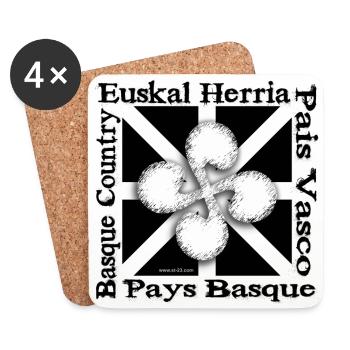 Basque Cross "Lauburu" - Coasters (set of 4) - white - Front