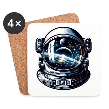Dream Big - Astronaut Illustration - Coasters (set of 4) - white - Front