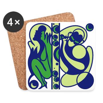 Good. Hidden thoughts behind protective walls - Coasters (set of 4) - white - Front