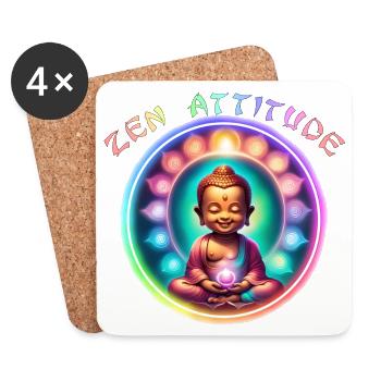 ZEN ATTITUDE - Dessous de verre (lot de 4) - blanc - Devant
