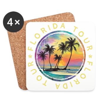 Florida Tour Reise Bunt Urlaub - Untersetzer (4er-Set) - Weiß - Vorne