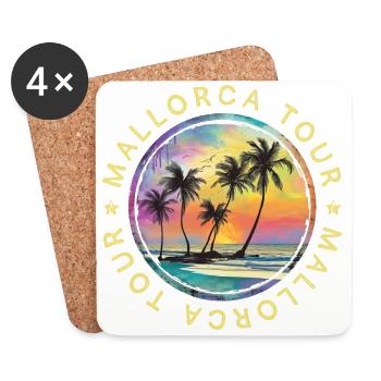 Mallorca Tour Travel Colorful Holidays - Coasters (set of 4) - white - Front