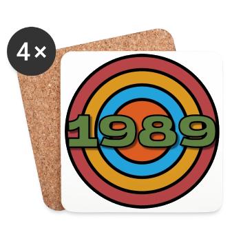 1989 Classic original birthday gift - Coasters (set of 4) - white - Front