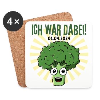 Brokkoli 2024 - Ich war dabei! - Untersetzer (4er-Set) - Weiß - Vorne