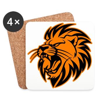 Lion Head Symbol Lion - Coasters (set of 4) - white - Front