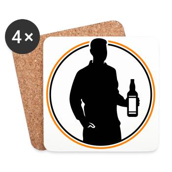 Drinker Silhouette Icon - Coasters (set of 4) - white - Front