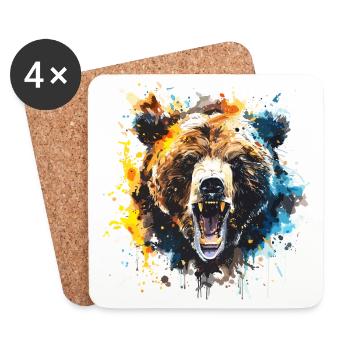 Grizzly, bear, bear - Coasters (set of 4) - white - Front