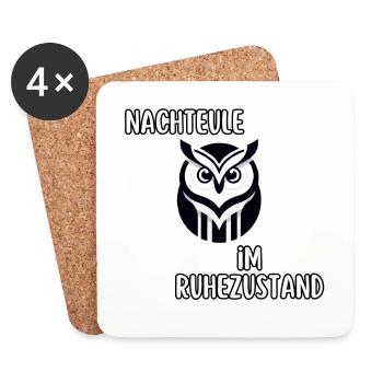 Retired Night Owl - Coasters (set of 4) - white - Front