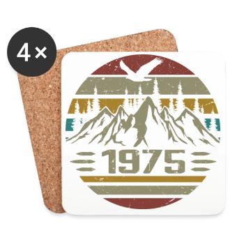 Geboren 1975 Original Retro 1975 Geburtstagsgeschenk - Untersetzer (4er-Set) - Weiß - Vorne