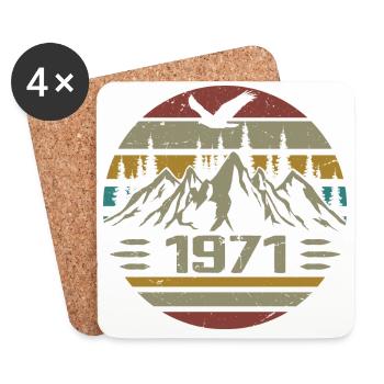 Jahrgang 1971 Original Retro 1971 Geburtstagsgeschenk - Untersetzer (4er-Set) - Weiß - Vorne