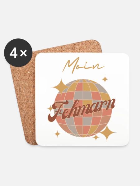 Moin Fehmarn Ostseeinsel Urlaub Retro Vintage - Untersetzer (4er-Set) - Weiß