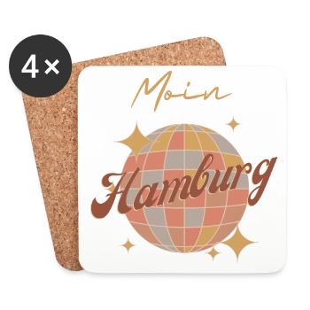 Moin Hamburg City Stadt Retro Vintage - Coasters (set of 4) - white - Front