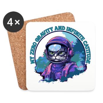 Confident Bengal astronaut cat - Coasters (set of 4) - white - Front