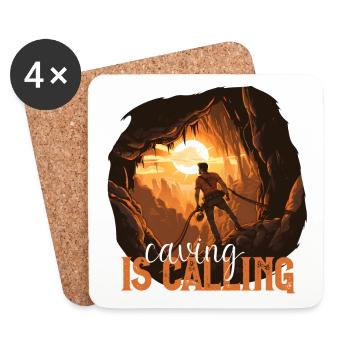 Die Höhle ruft bei Sonnenuntergang - Untersetzer (4er-Set) - Weiß - Vorne