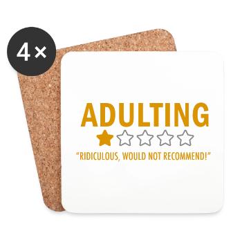 Adulte Ridicule Je ne recommanderais pas Jaune - Dessous de verre (lot de 4) - blanc - Devant