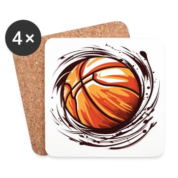 Paint splatter basketball - Coasters (set of 4) - white - Front