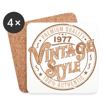 Vintage 1977 Retro 1977 Birthday Gift - Coasters (set of 4) - white - Front