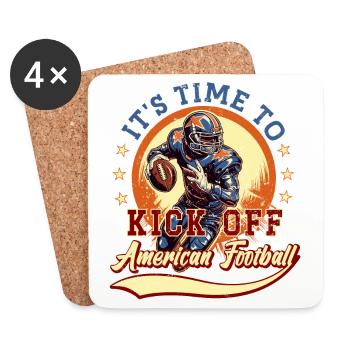 Es ist an der Zeit, mit American Football zu beginnen. - Untersetzer (4er-Set) - Weiß - Vorne