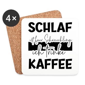 Schlaf ist für Schwächlinge - Untersetzer (4er-Set) - Weiß - Vorne