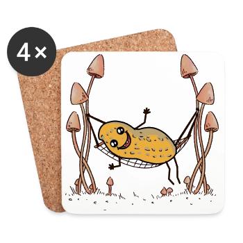 Cacahuètes Cacahuètes Hamac Chill Écrou suspendu - Dessous de verre (lot de 4) - blanc - Devant