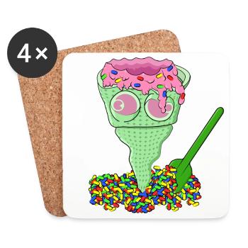 COLD BITE - Coasters (set of 4) - white - Front