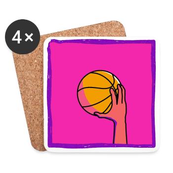 Basketball - Untersetzer (4er-Set) - Weiß - Vorne