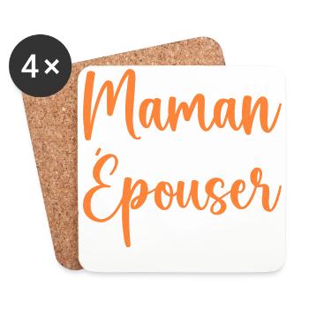 Maman veux tu épouser papa - demande en mariage - Dessous de verre (lot de 4) - blanc - Devant