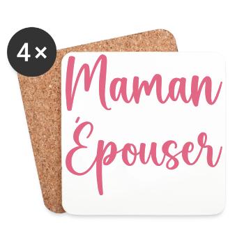 Maman veux tu épouser papa - demande en mariage - Dessous de verre (lot de 4) - blanc - Devant