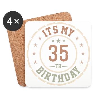 Es ist mein 35. Geburtstagsgeschenk 35 Jahre - Untersetzer (4er-Set) - Weiß - Vorne